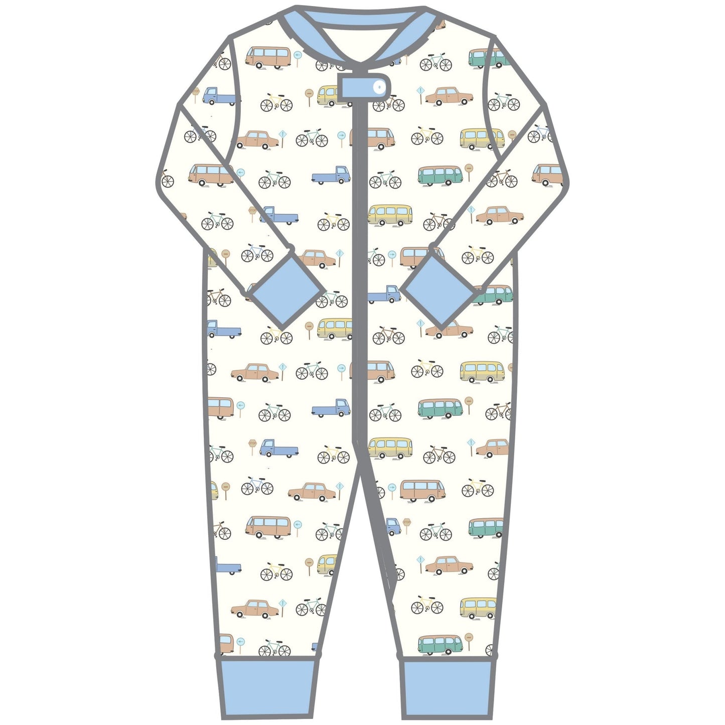 On the Move Zip Pajamas - Magnolia BabyZipper Pajamas