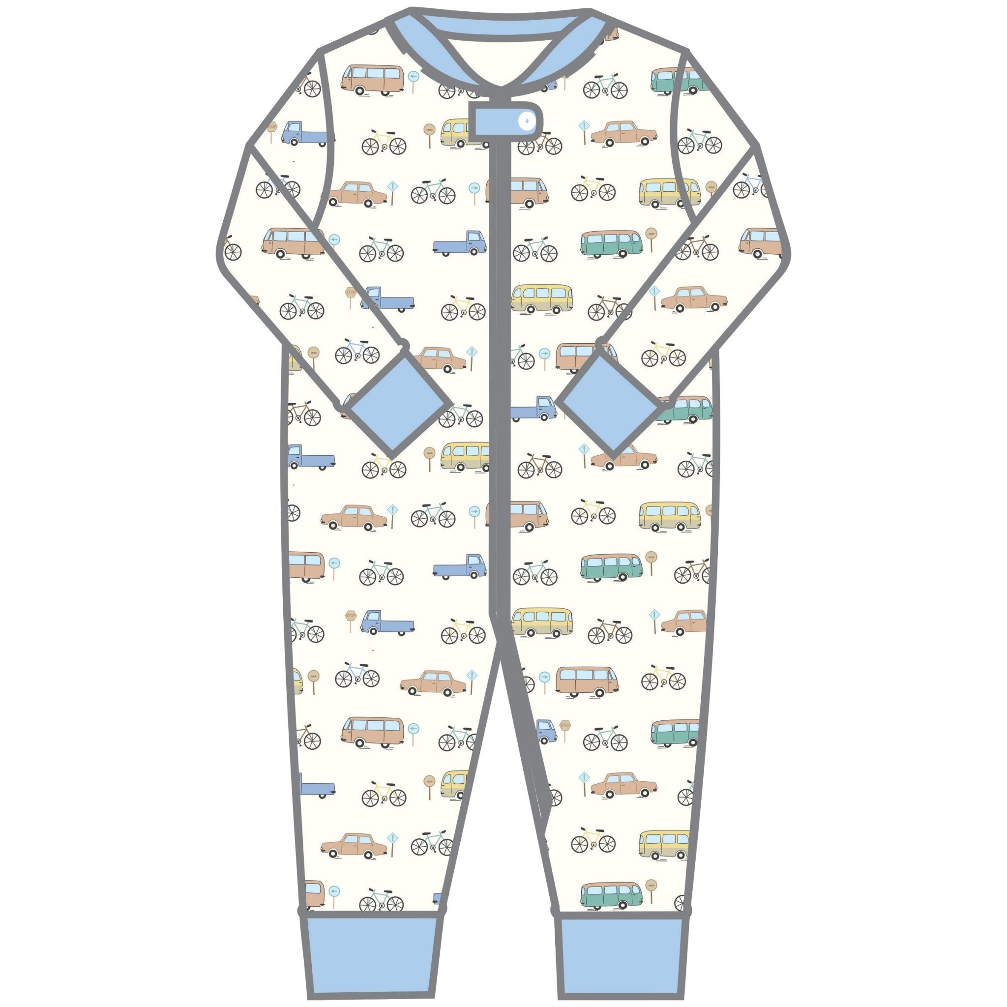 On the Move Zip Pajamas - Magnolia BabyZipper Pajamas