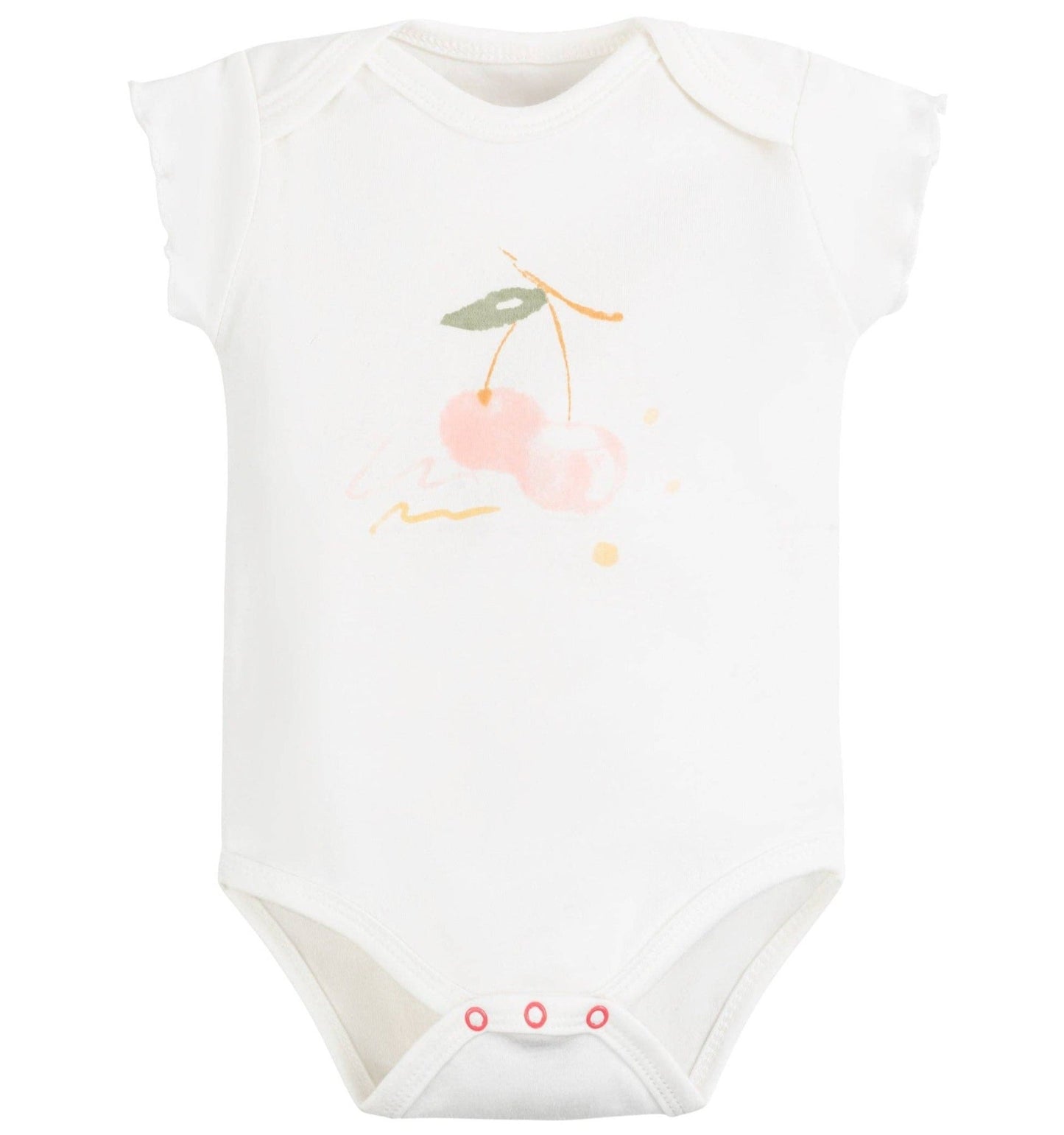Onesie/Bodysuit - Flutter Sleeves - Cherry Picking - Magnolia BabyBodysuit