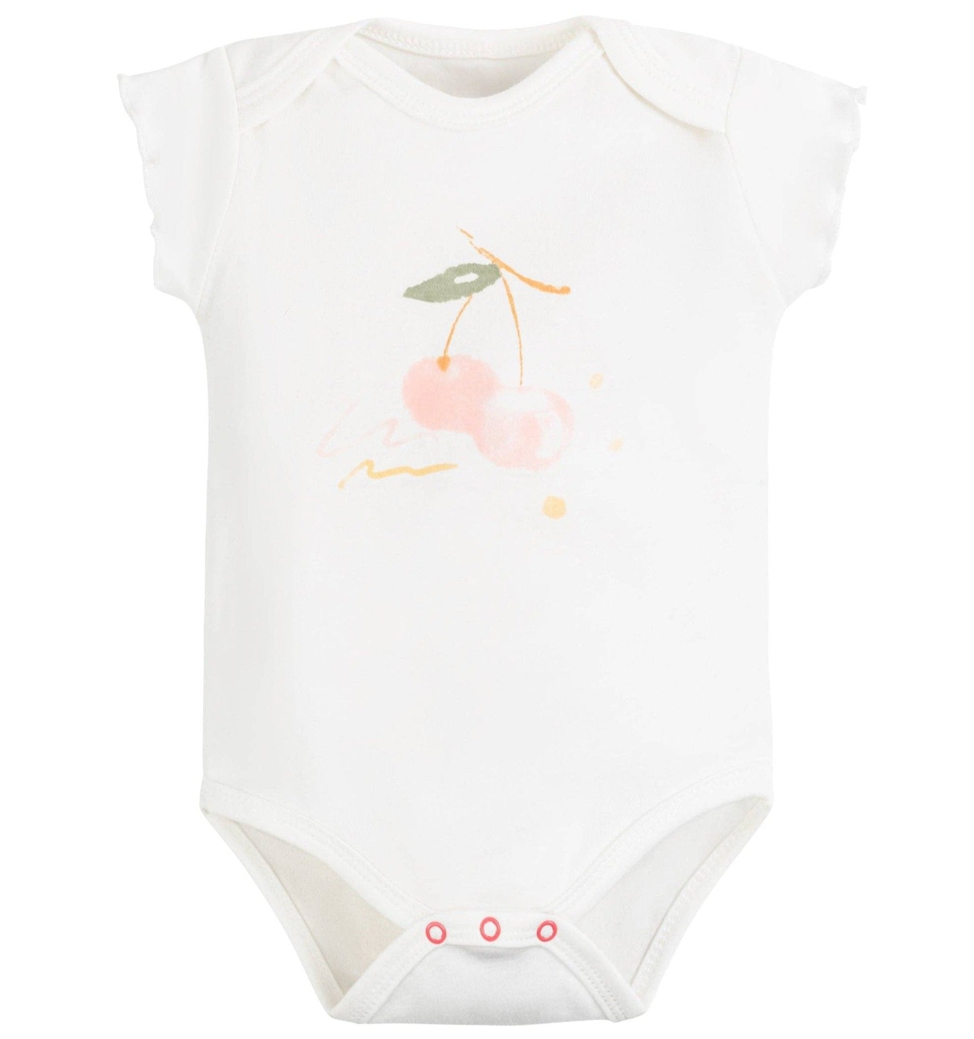 Onesie/Bodysuit - Flutter Sleeves - Cherry Picking - Magnolia BabyBodysuit