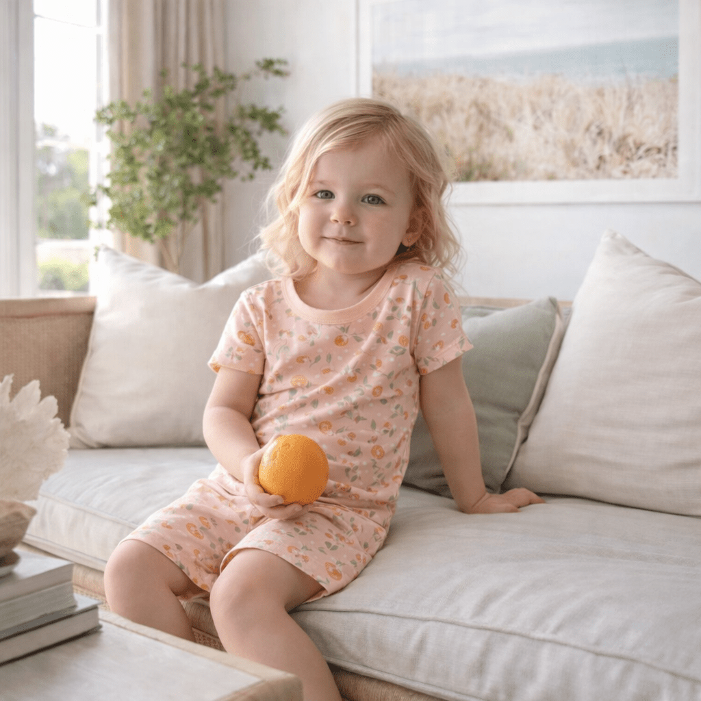 Orange Blossoms Short Pajamas - Magnolia BabyShort Pajamas