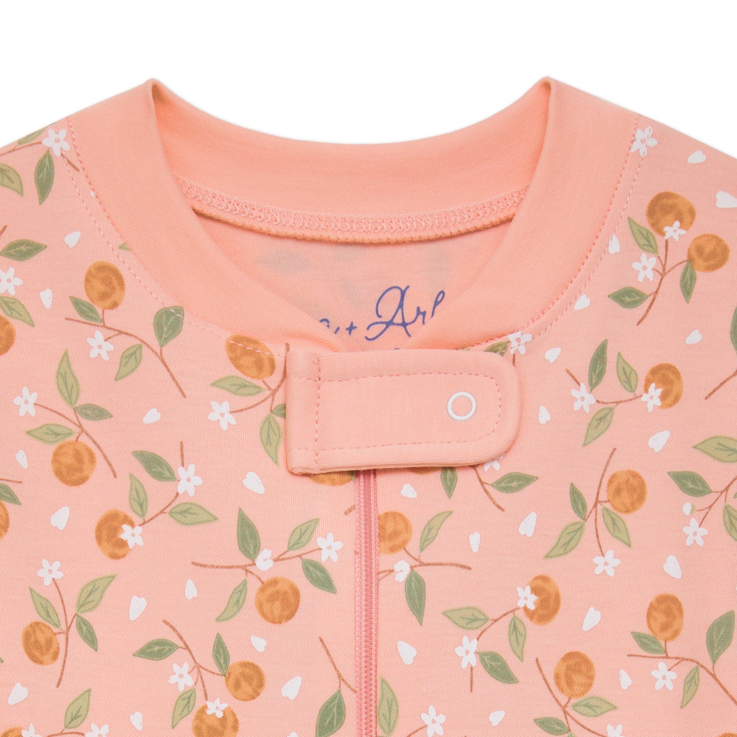Orange Blossoms Zip Pajamas - Magnolia BabyZipper Pajamas