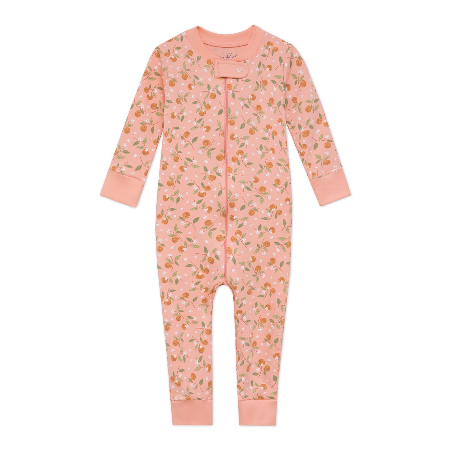 Orange Blossoms Zip Pajamas - Magnolia BabyZipper Pajamas