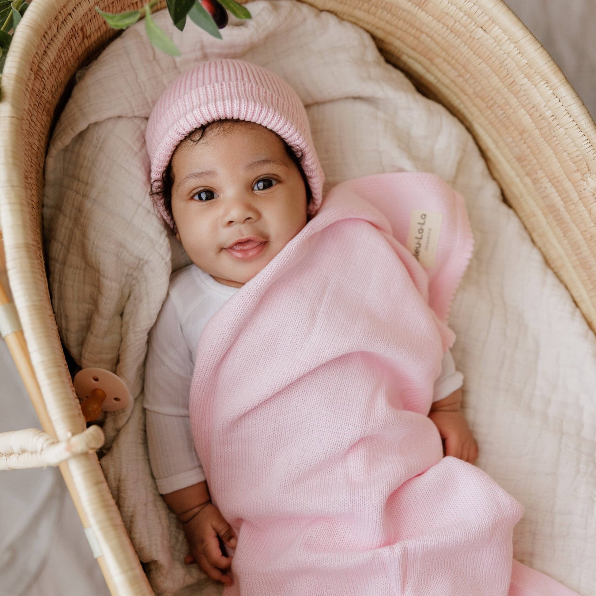 Organic Cotton Baby Blanket - Blush Pink - Magnolia BabyBlanket