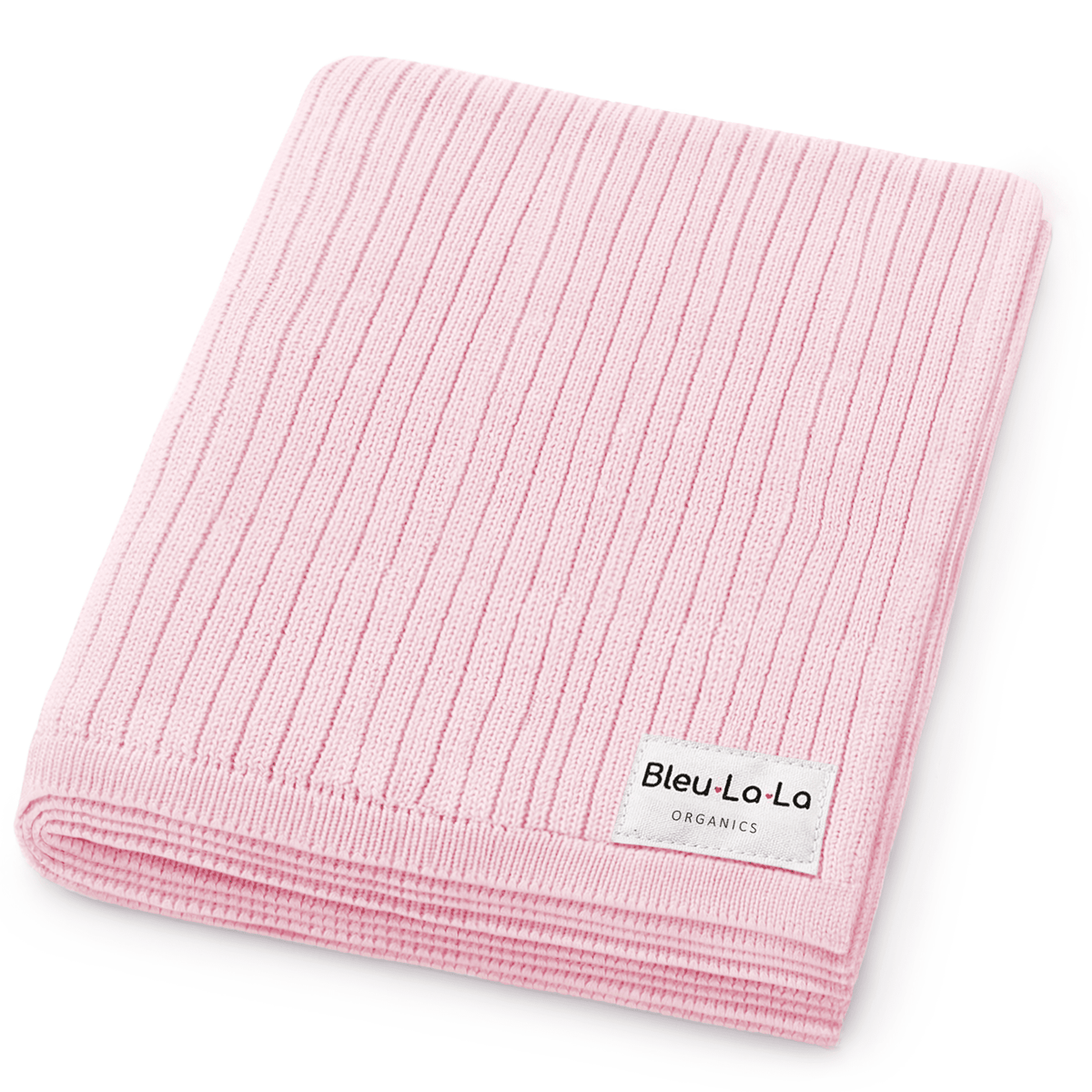 Bleu La La_Organic Cotton Ribbed Baby Blanket - Blush Pink_1