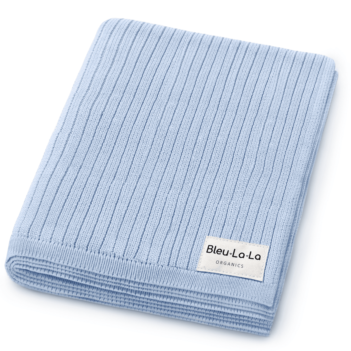 Bleu La La_Organic Cotton Ribbed Baby Blanket - Sky Blue_1