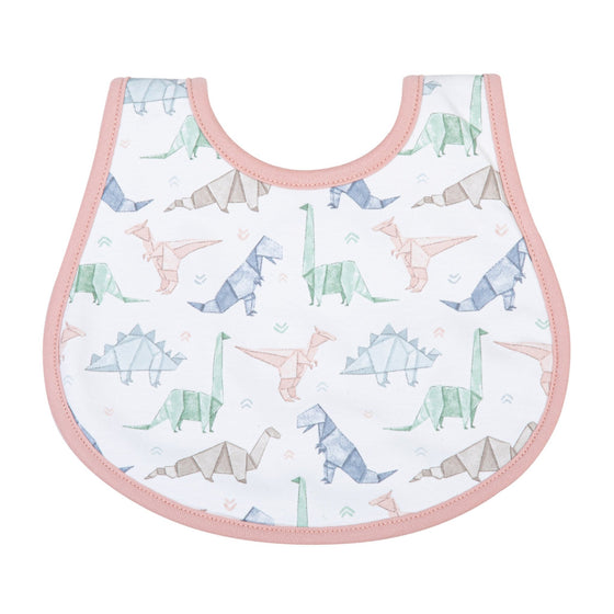 Origami Dinos Bib - Pink - Magnolia BabyBib