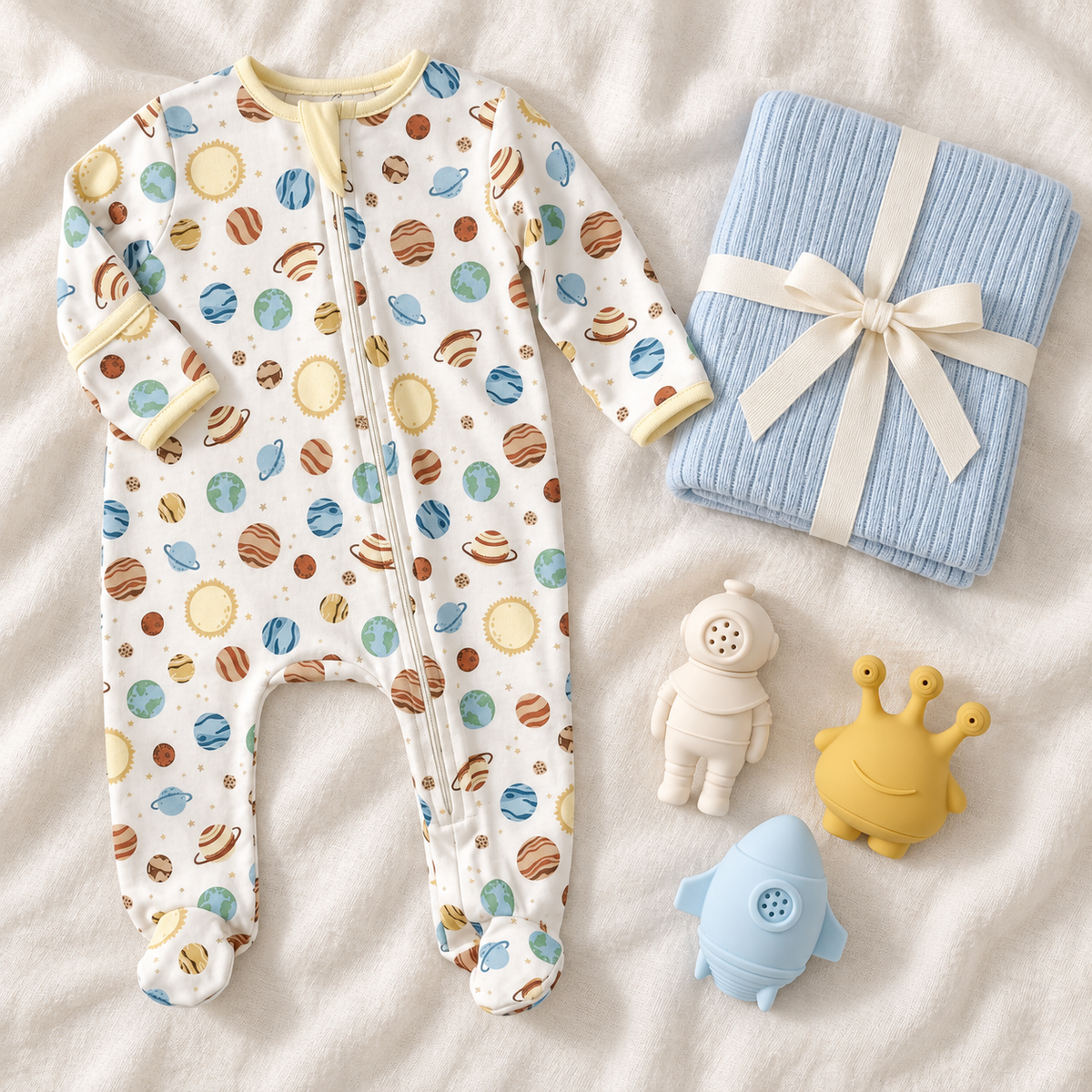 Baby Boy Footie Gift Set - Out of This World