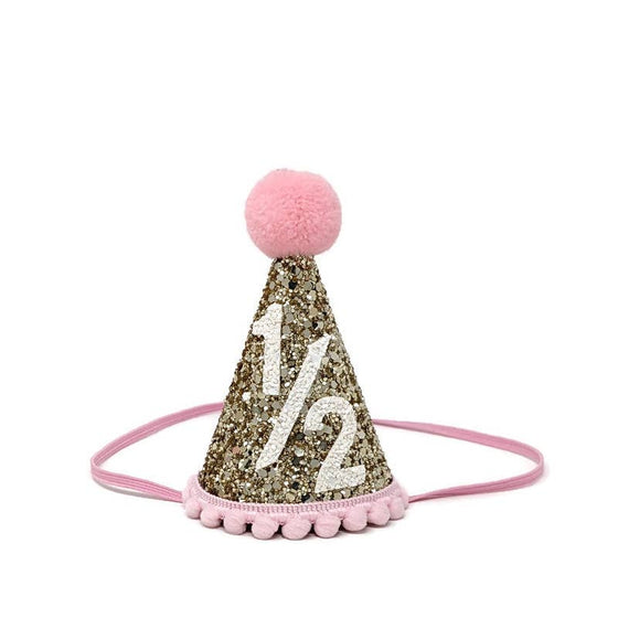 Pale Gold and Light Pink Party Hat - Magnolia BabyParty Supplies
