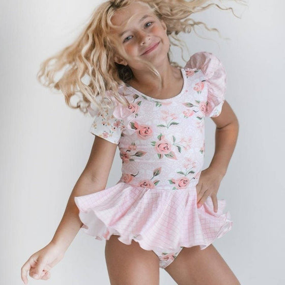 Pale Pink Rose Skirted Leotard - Magnolia BabyLeotard