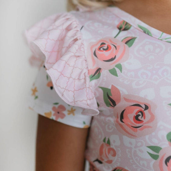 Pale Pink Rose Skirted Leotard - Magnolia BabyLeotard