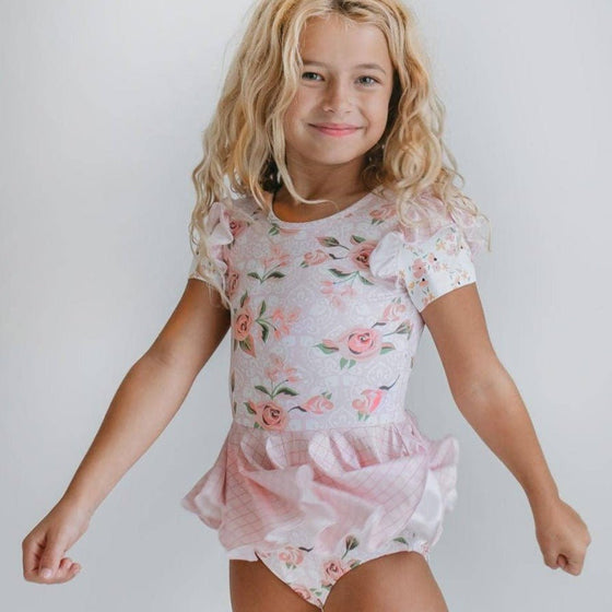 Pale Pink Rose Skirted Leotard - Magnolia BabyLeotard
