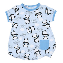  Panda Love Blue Print Short Sleeve Boy Bubble - Magnolia BabyBubble