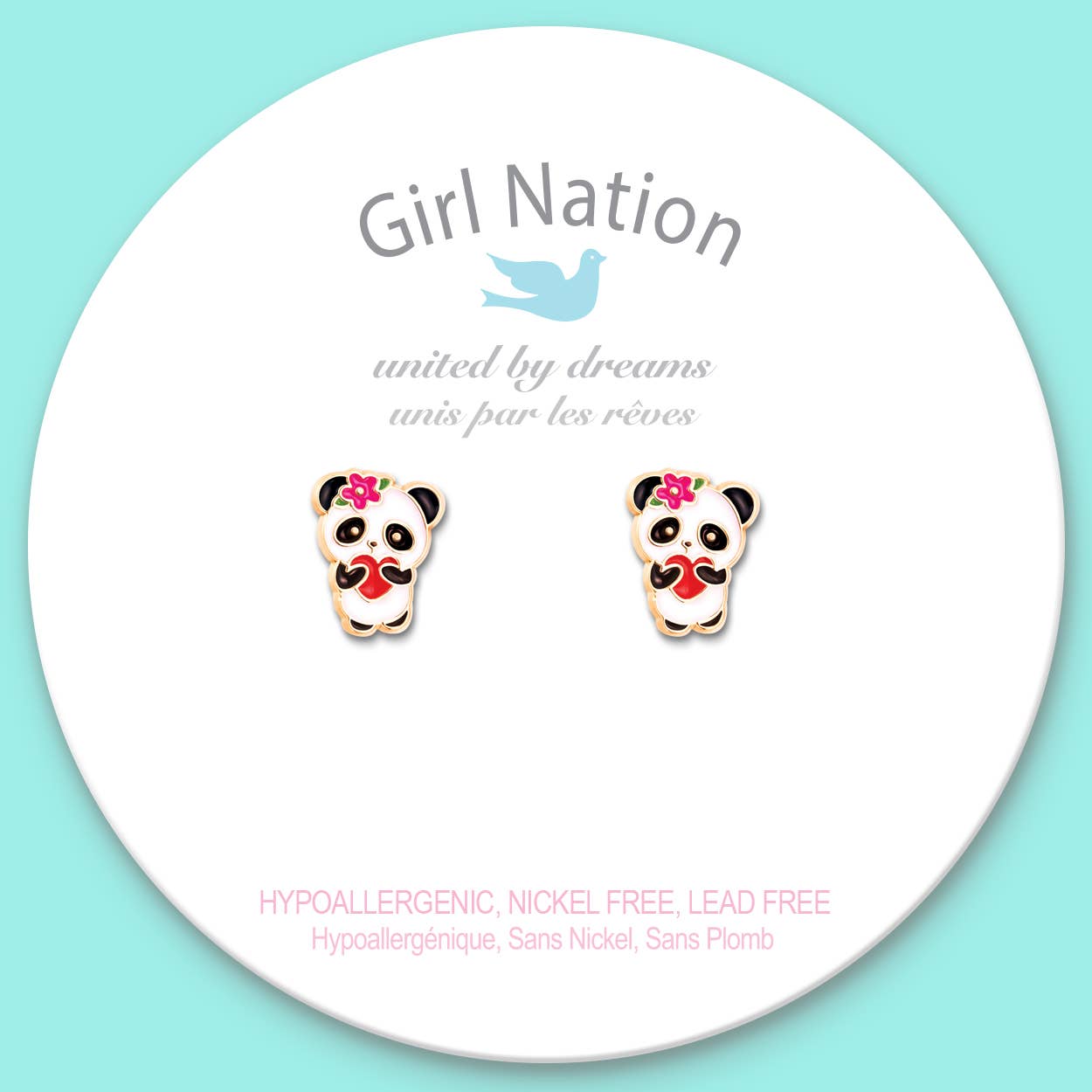 Panda Love Pierced Earrings - Magnolia BabyEarrings