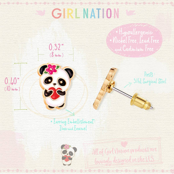 Panda Love Pierced Earrings - Magnolia BabyEarrings