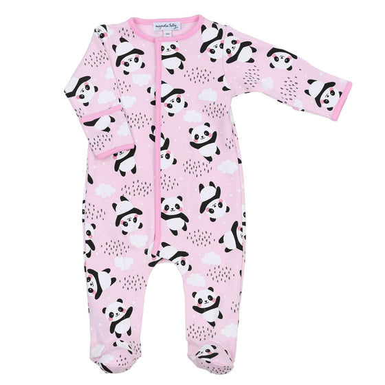 Panda Love Pink Print Footie - Magnolia BabyFootie