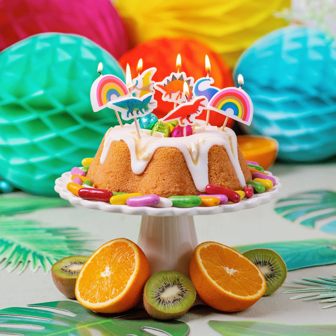 Party Dinosaur Birthday Candles - 5 Pack - Magnolia BabyBirthday Candles