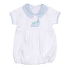 Partysaurus! Applique Collared Bubble - Light Blue - Magnolia BabyBubble