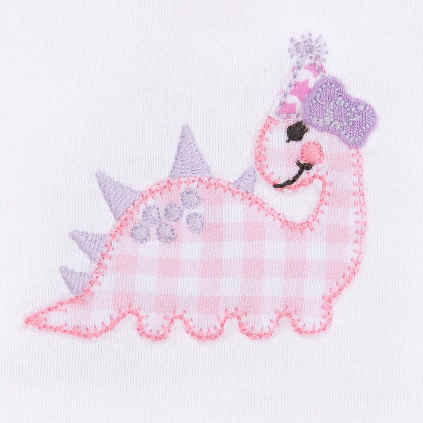 Partysaurus! Applique Collared Bubble - Pink - Magnolia BabyBubble