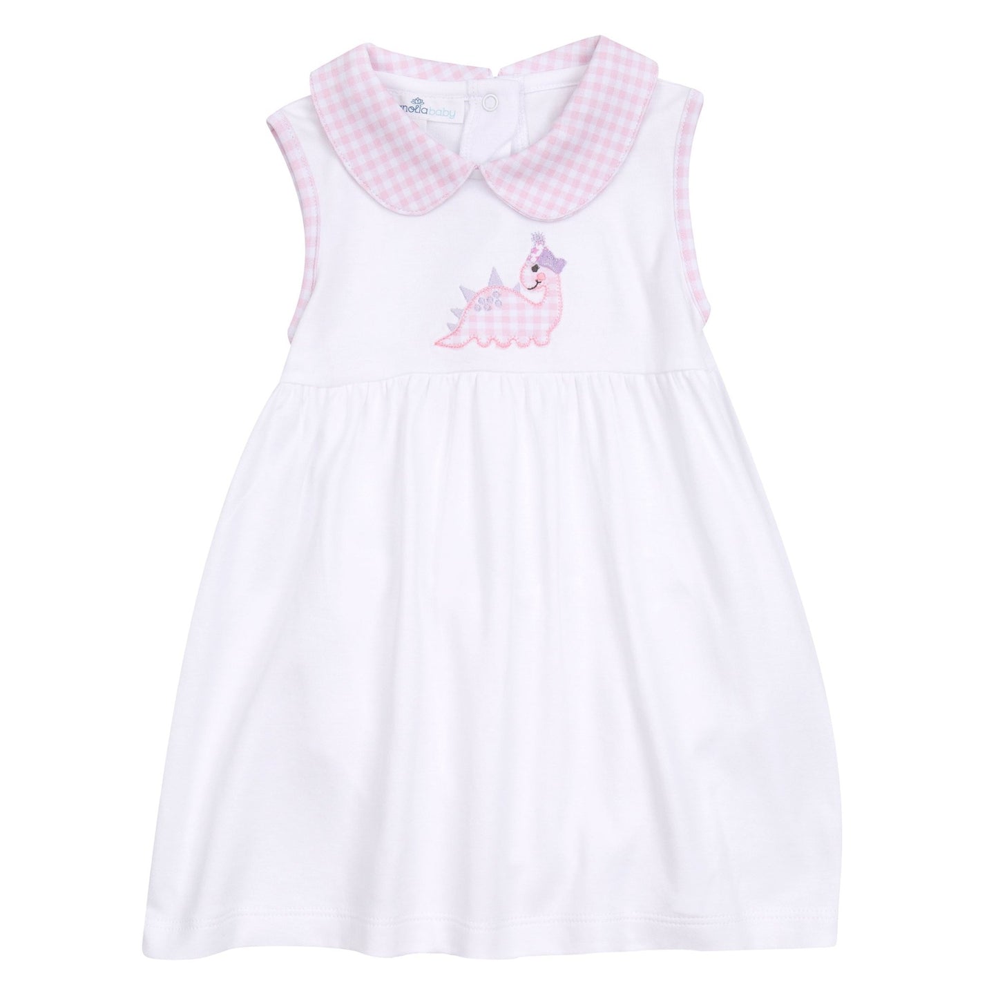 Partysaurus! Applique Collared Dress - Pink - Magnolia BabyDress