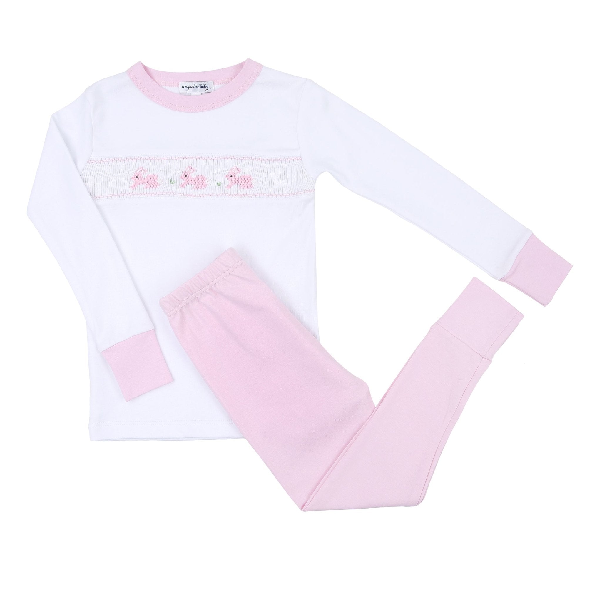 Pastel Bunny Classics Long Pajama - Pink - Magnolia BabyLong Pajamas