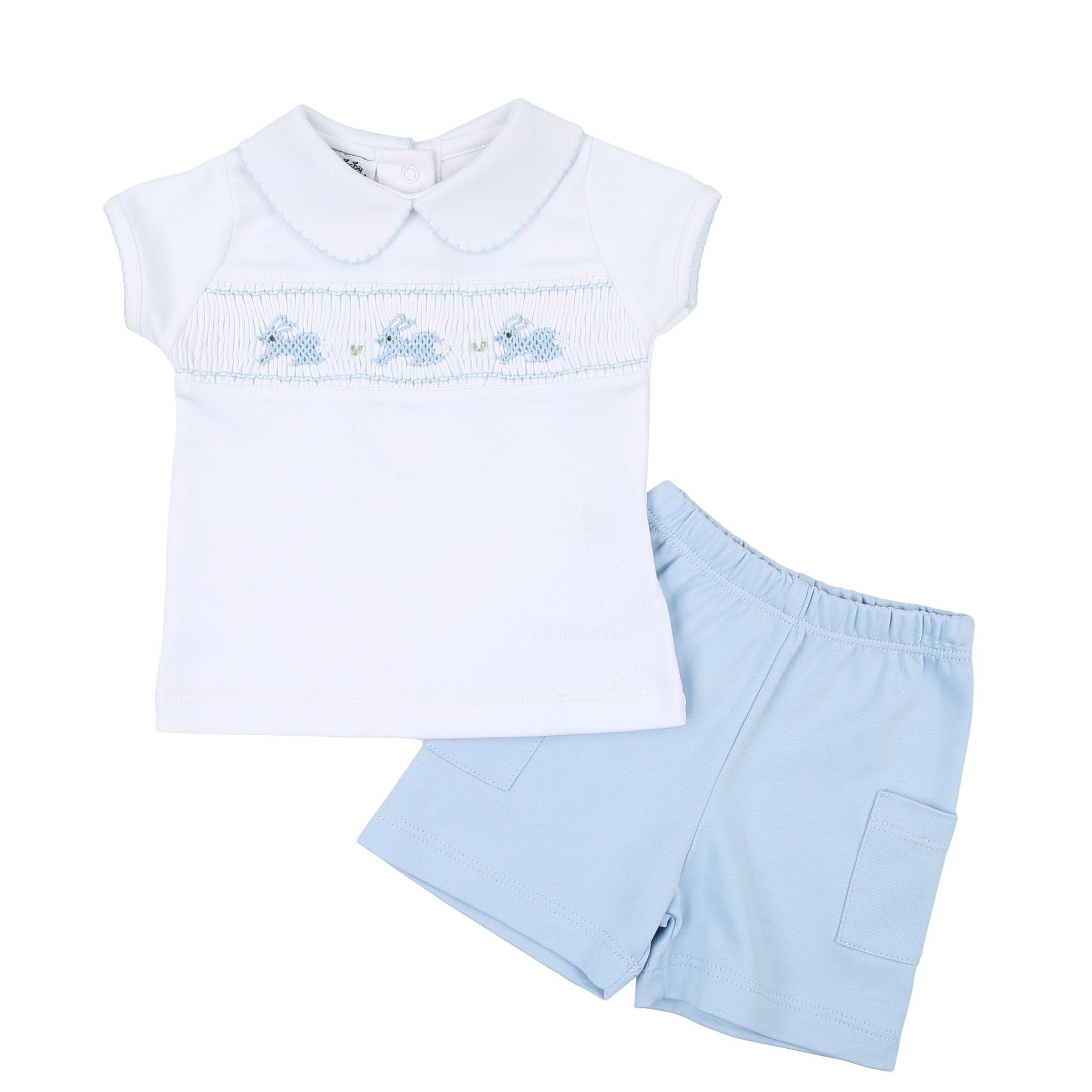 Pastel Bunny Classics Smocked Collared Short Set - Magnolia BabyShort Set