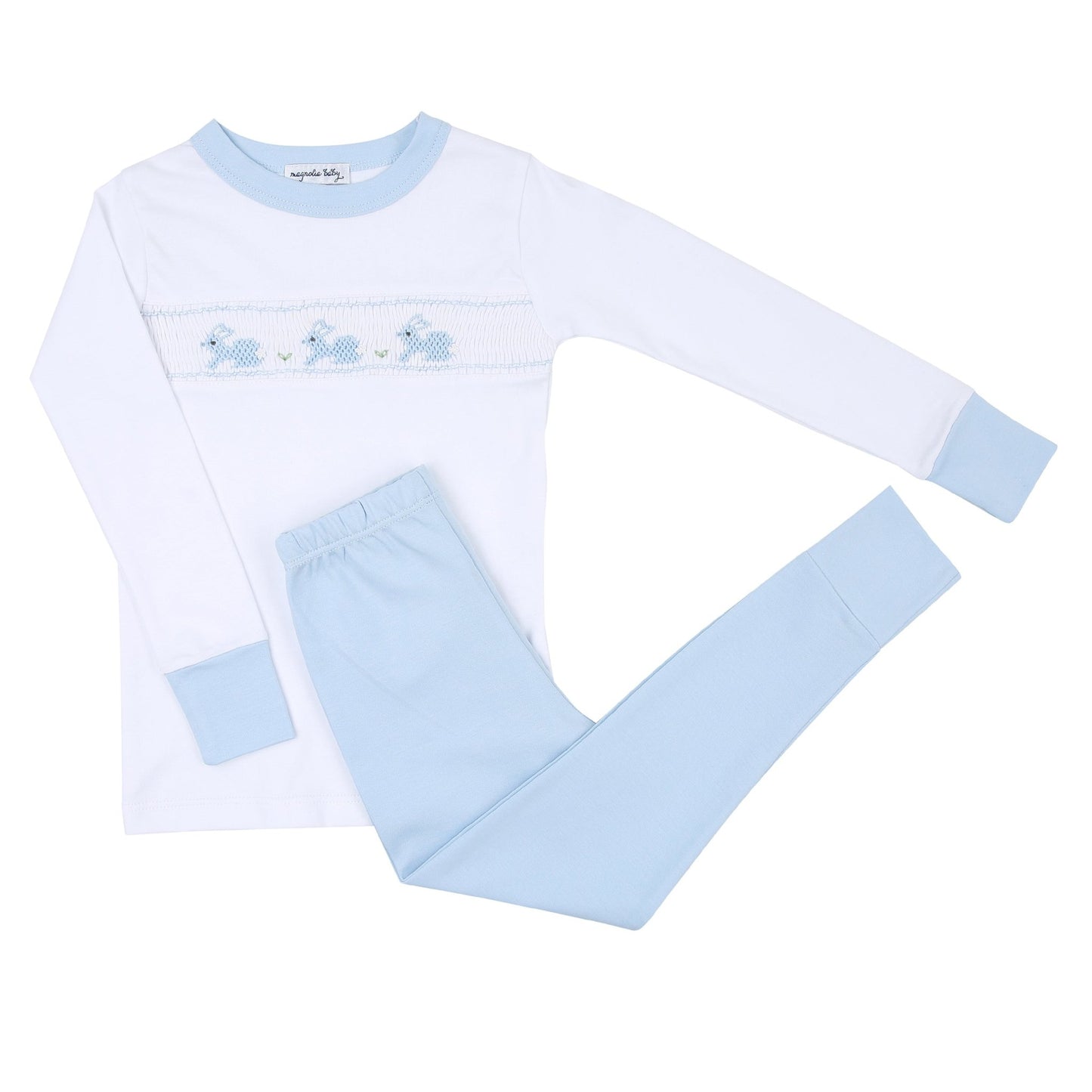 Pastel Bunny Classics Smocked Long Pajama - Magnolia BabyLong Pajamas
