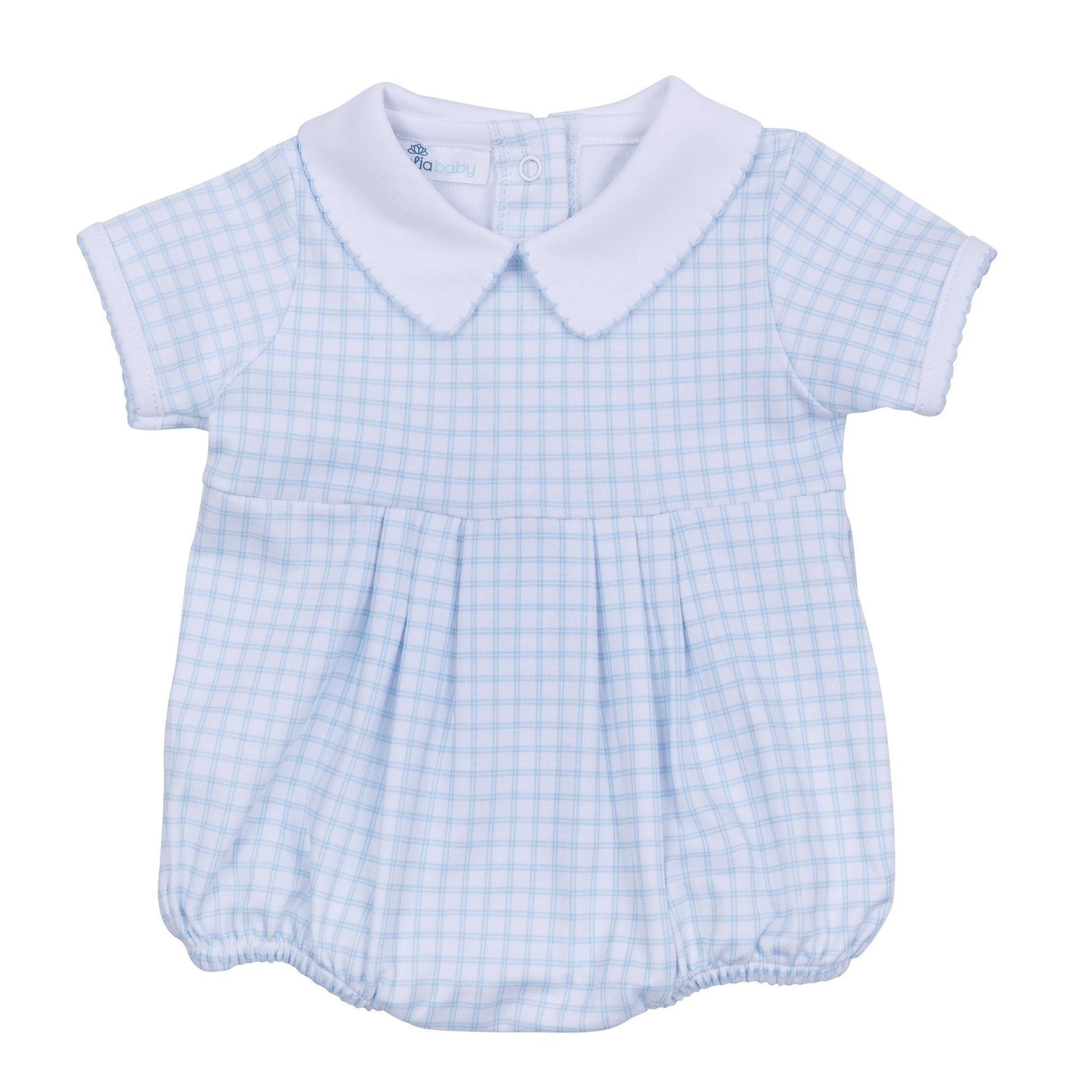 Peek-A-Boo Wishes Collared Bubble - Light Blue - Magnolia Baby Boy