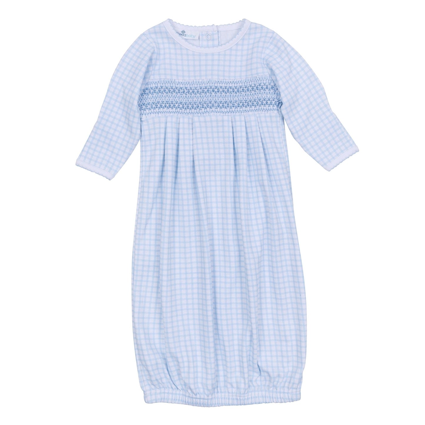 Peek-A-Boo Wishes Smocked Gown - Light Blue - Magnolia Baby Boy