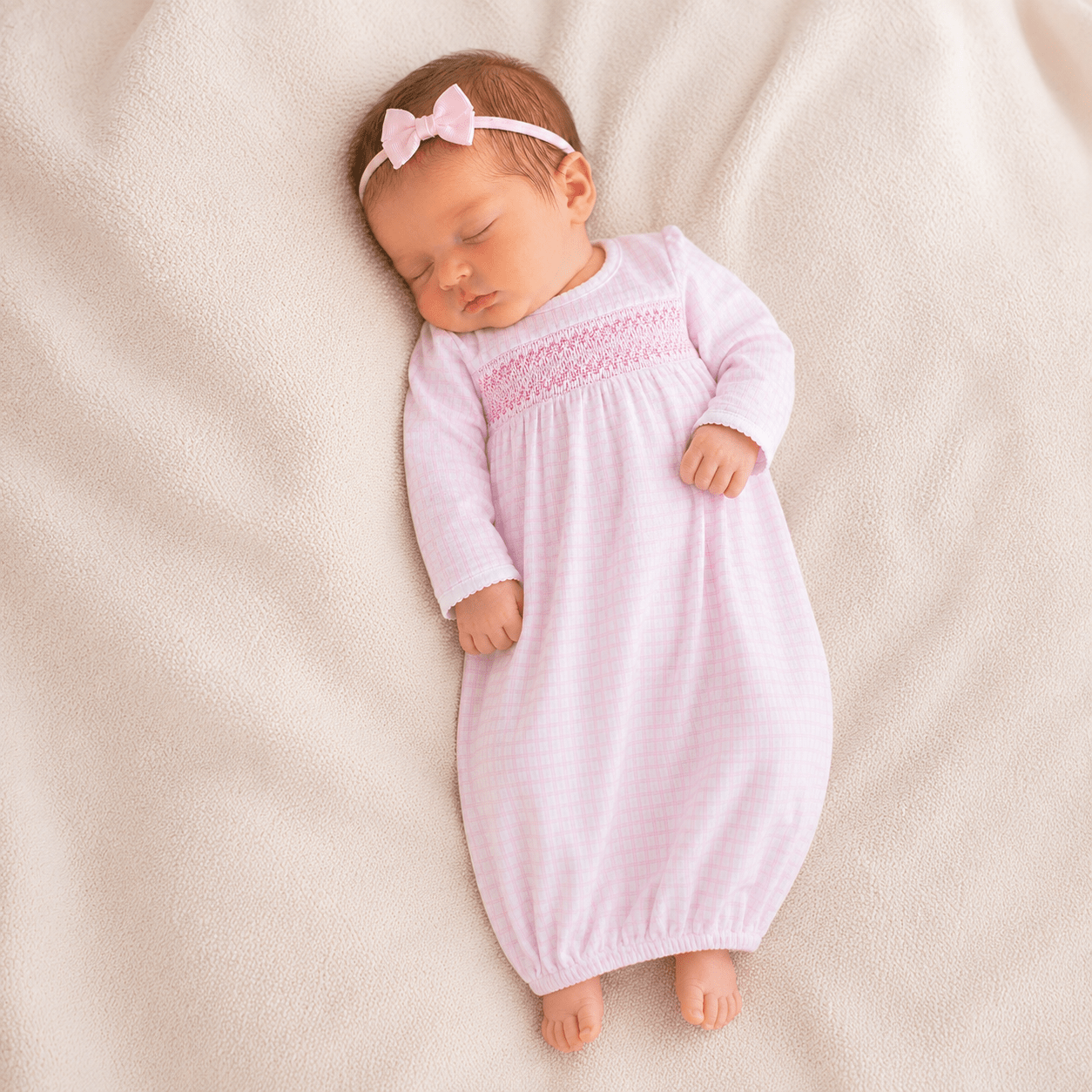 Peek-A-Boo Wishes Smocked Gown