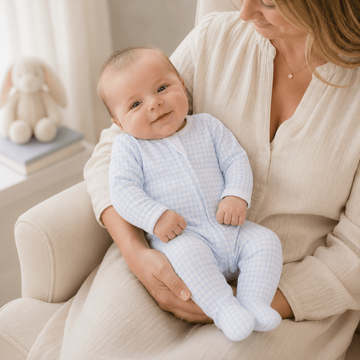 Magnolia Baby_Peek-A-Boo Wishes Zip Footie - Light Blue_1