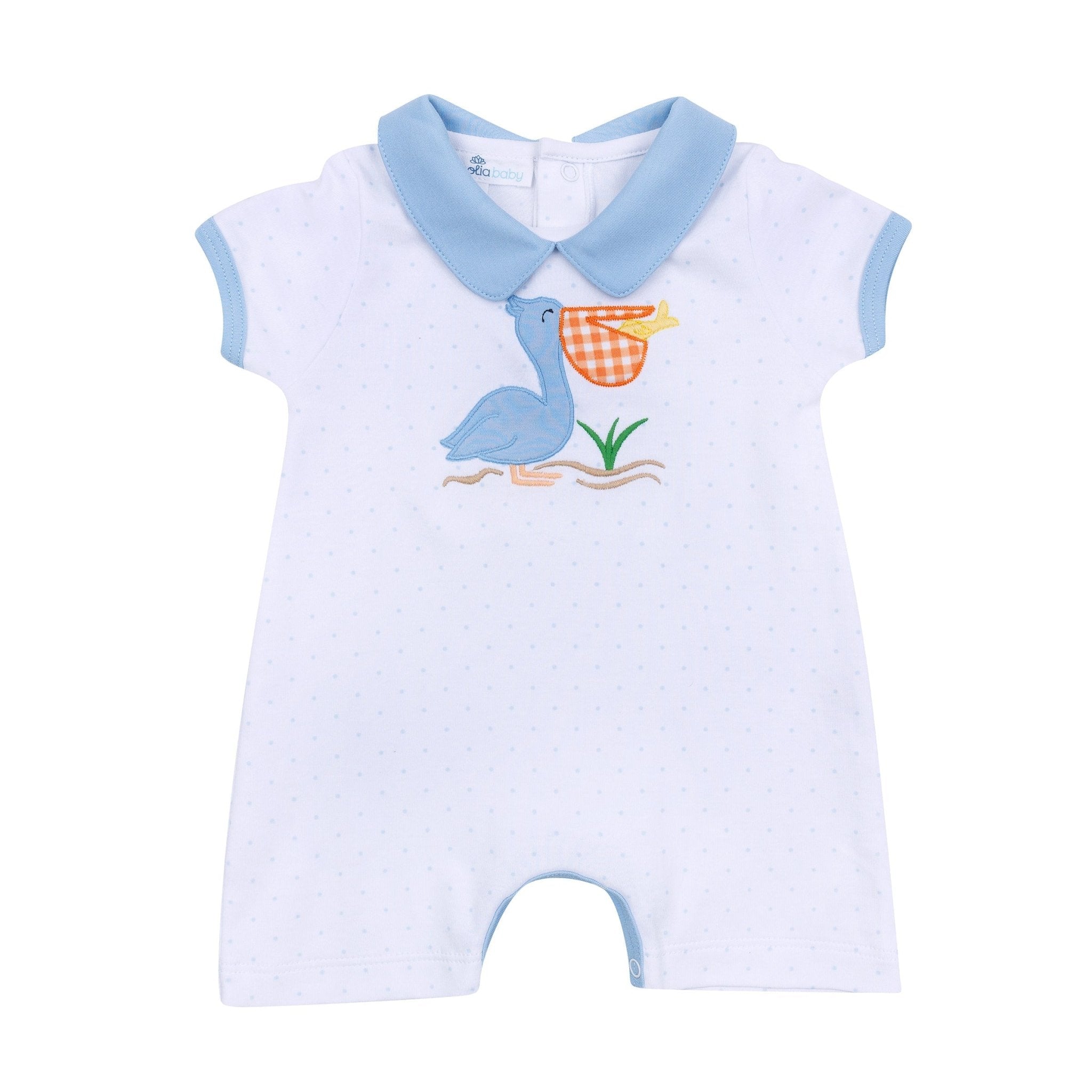 Pelican Bay Applique Collared Short Playsuit - Magnolia BabyShort Playsuit