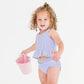 Peplum Tankini 2 - Piece Swimsuit - Periwinkle Blue Seersucker Stripe - Magnolia BabySwimsuit