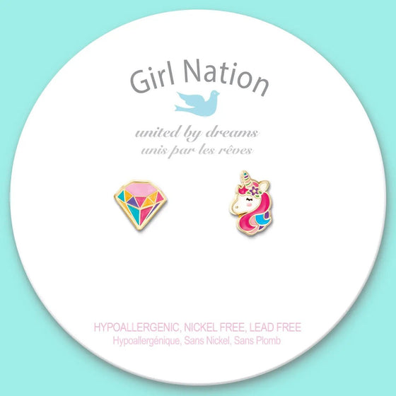 Perfect Pair Pierced Earrings - Unicorn & Jewel - Magnolia BabyEarrings