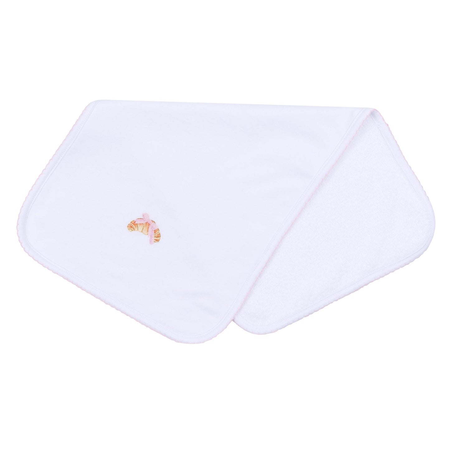 Petit Croissant Embroidered Burp Cloth - Magnolia BabyBurp Cloth