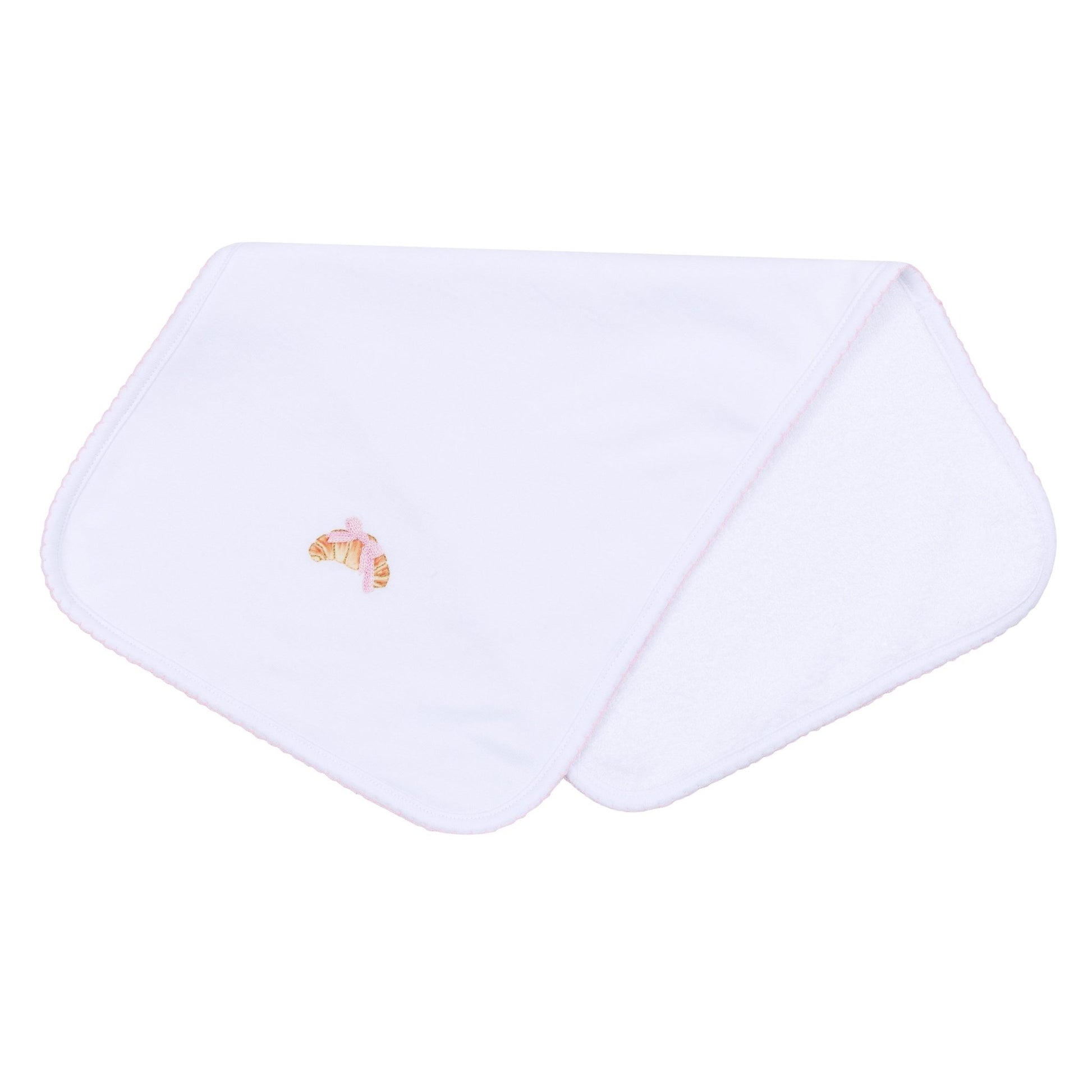 Petit Croissant Embroidered Burp Cloth - Magnolia BabyBurp Cloth