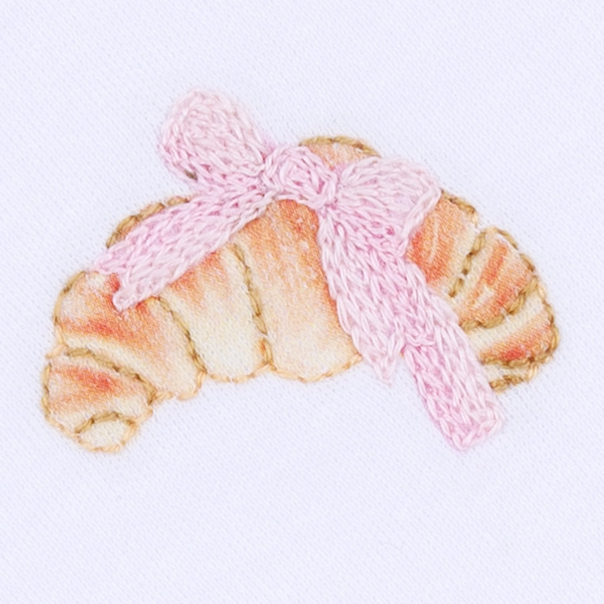 Petit Croissant Embroidered Ruffle Gathered Gown - Magnolia BabyGown