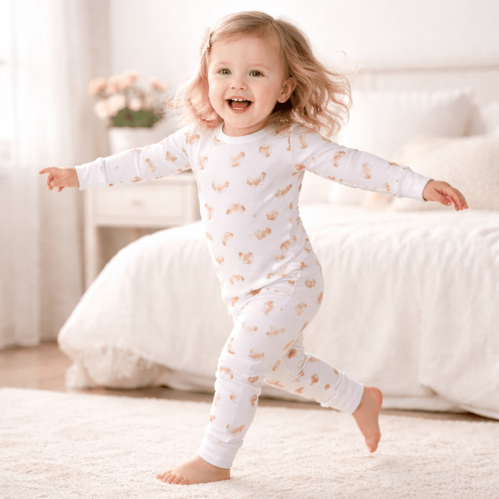 Petit Croissant Long Pajamas - Magnolia BabyLong Pajamas