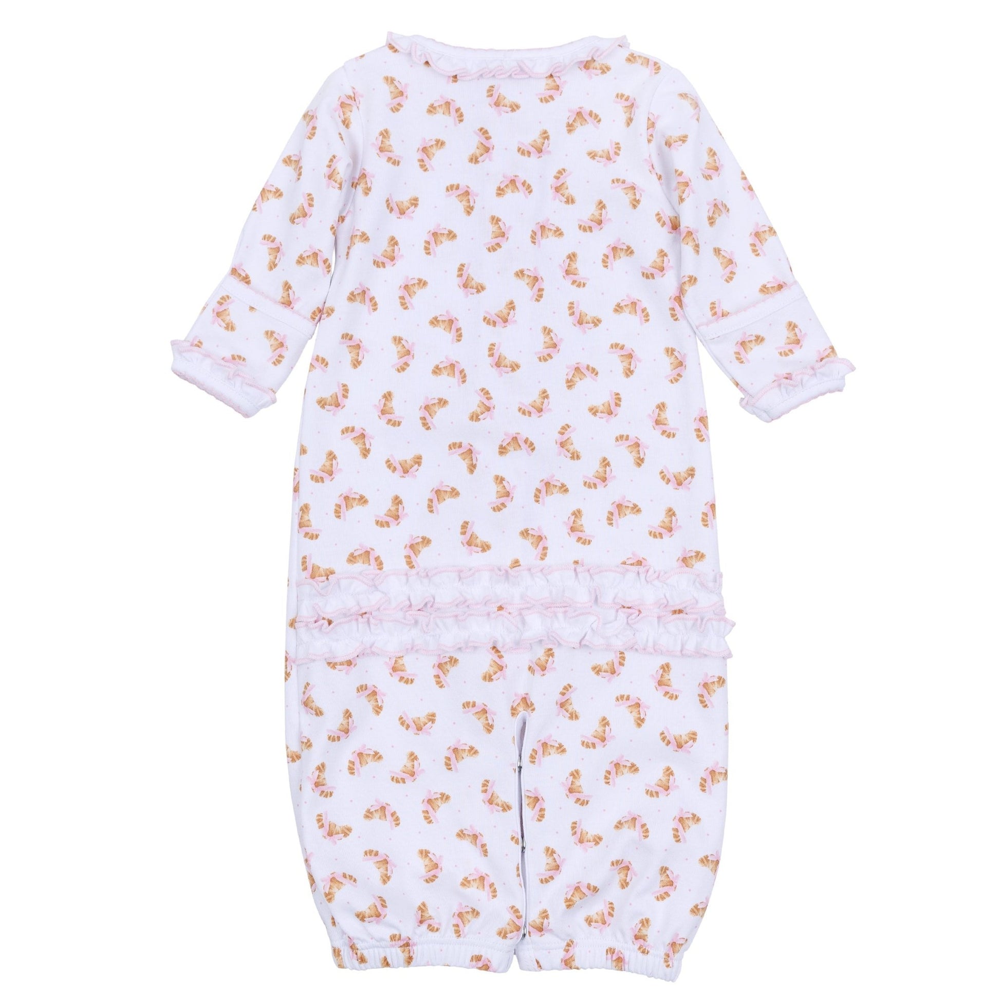 Petit Croissant Print Ruffle Converter - Magnolia BabyConverter Gown