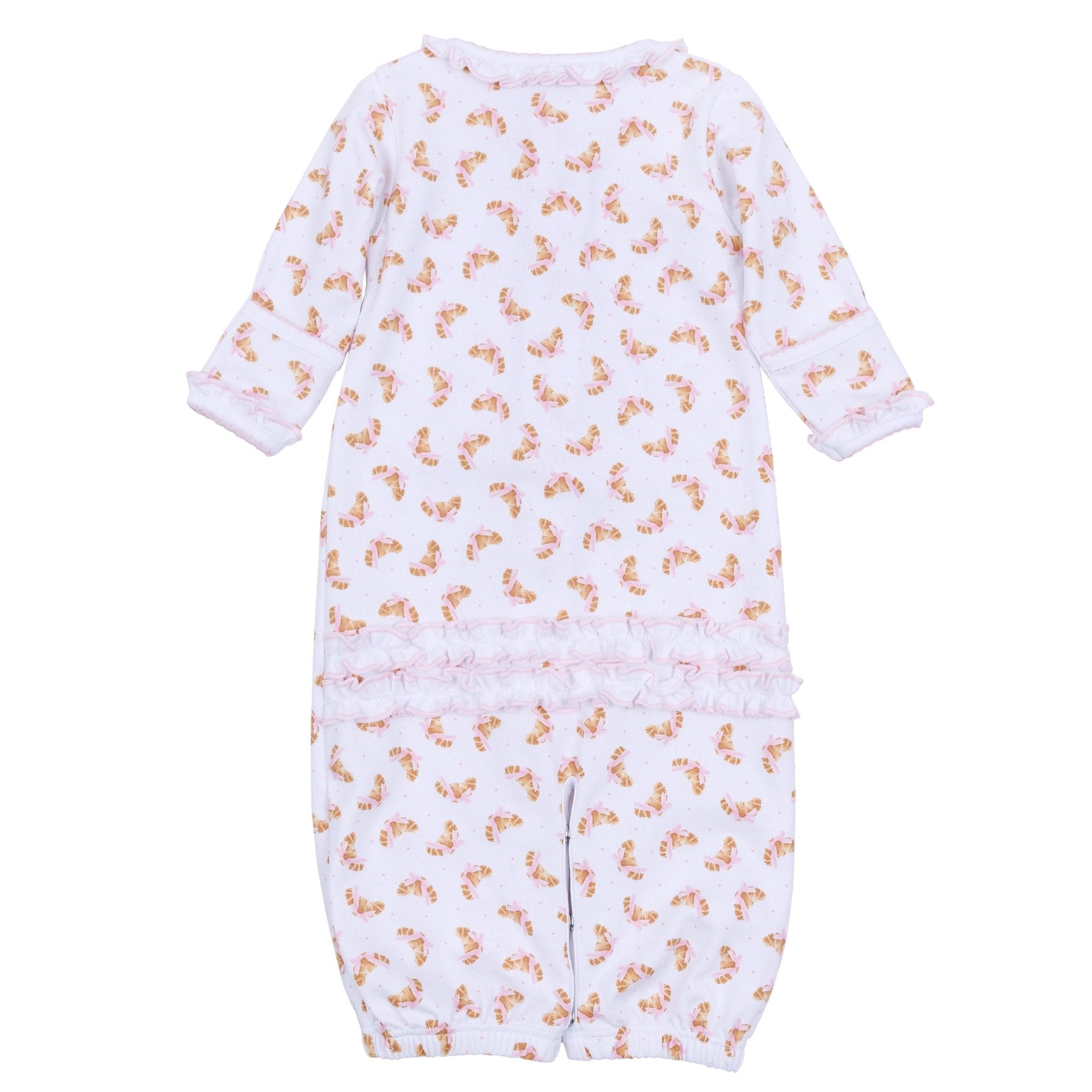 Petit Croissant Print Ruffle Converter - Magnolia BabyConverter Gown