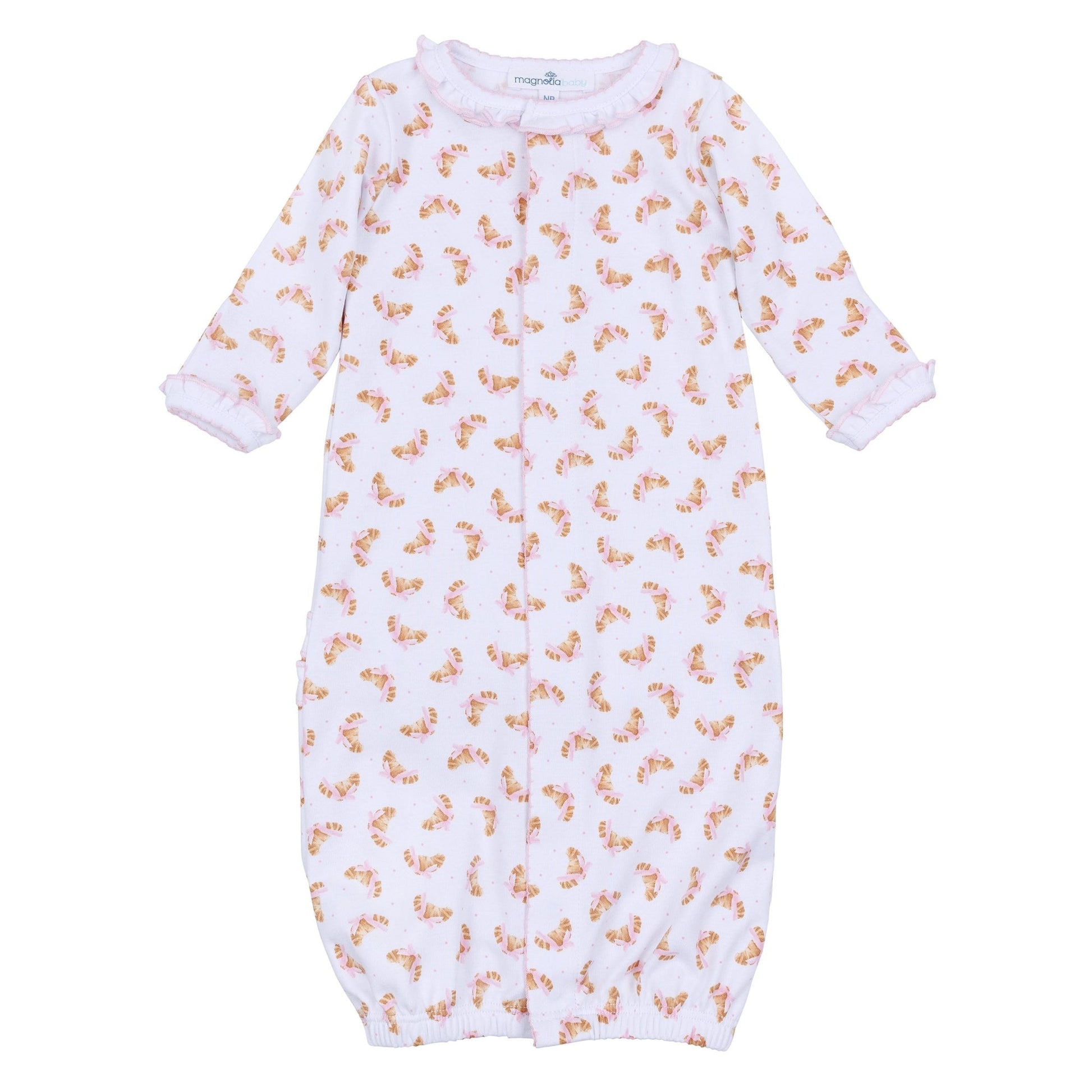 Petit Croissant Print Ruffle Converter - Magnolia BabyConverter Gown
