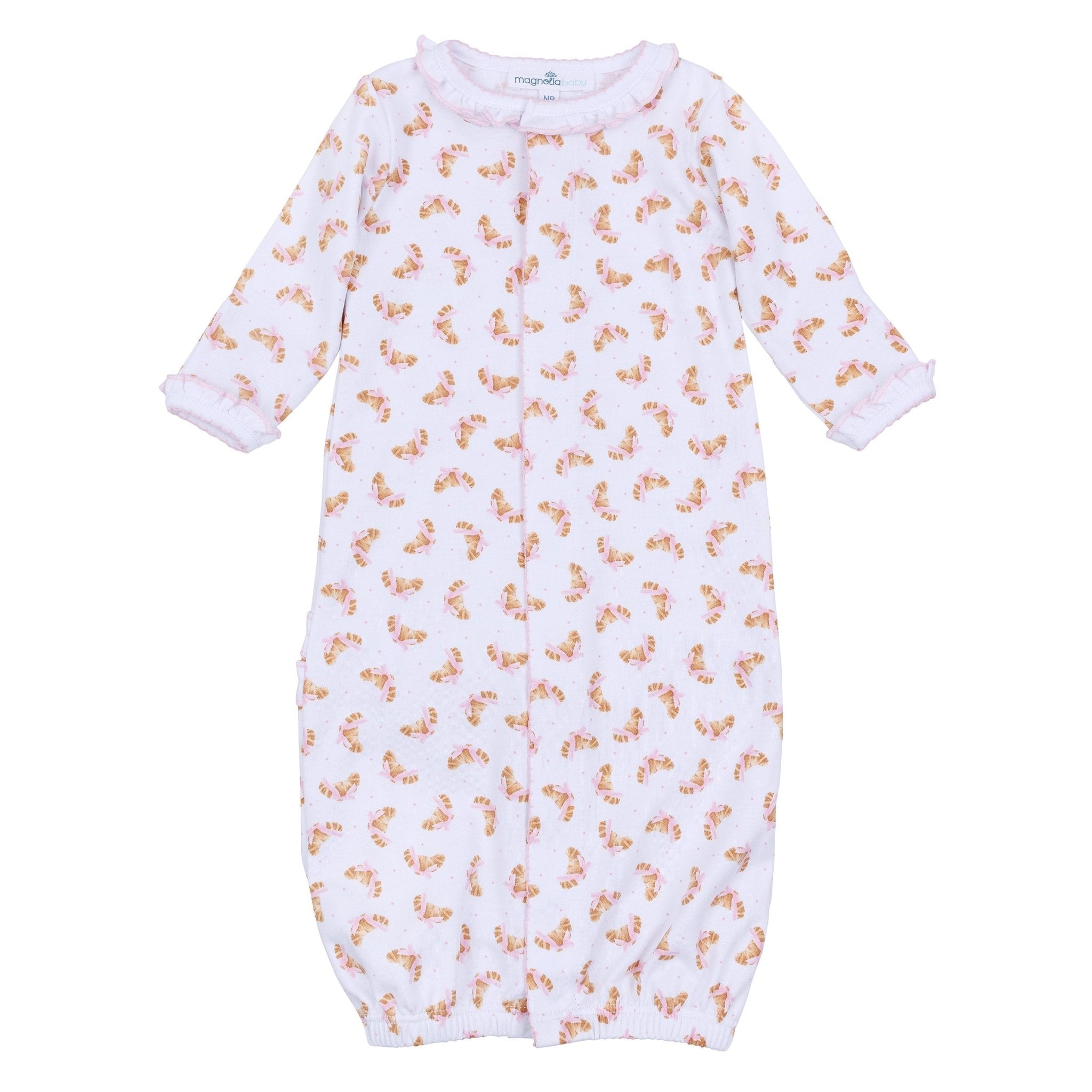 Petit Croissant Print Ruffle Converter - Magnolia BabyConverter Gown