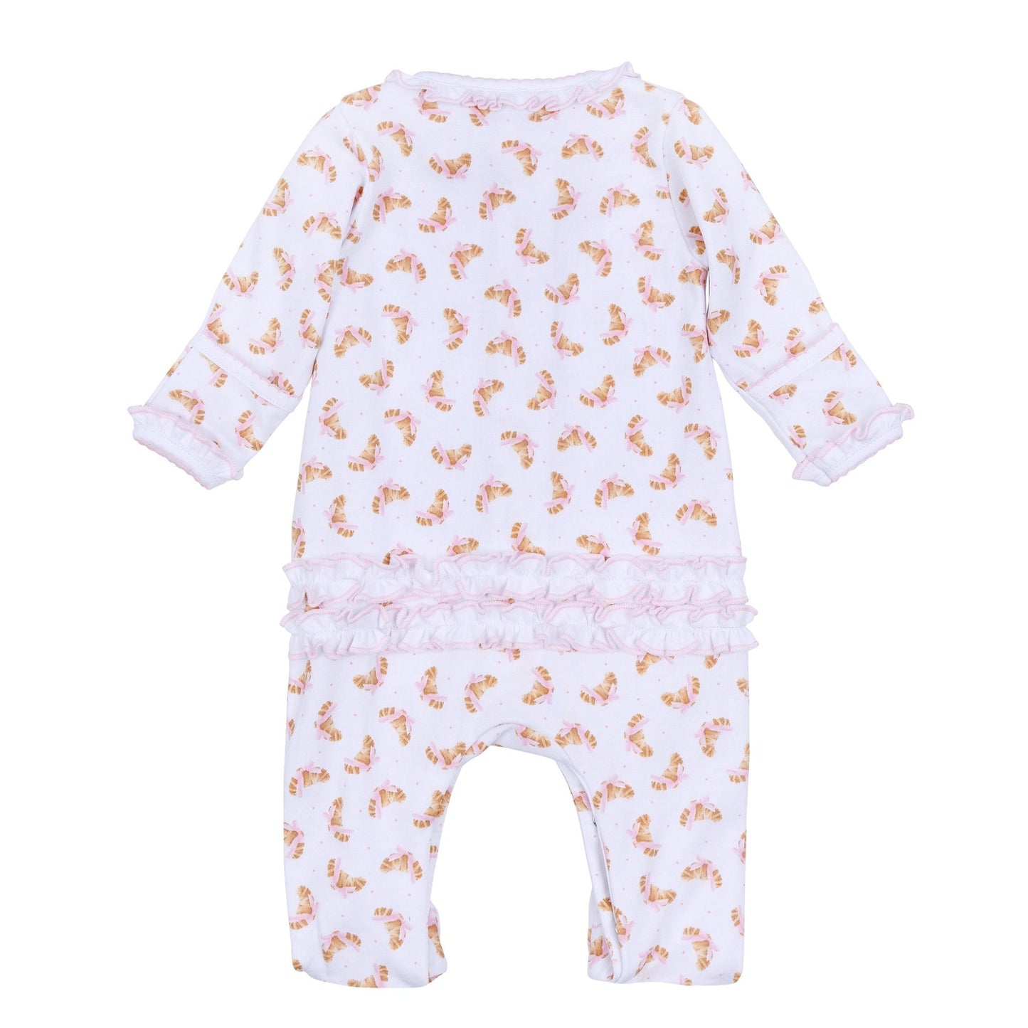 Petit Croissant Print Ruffle Footie - Magnolia BabyFootie