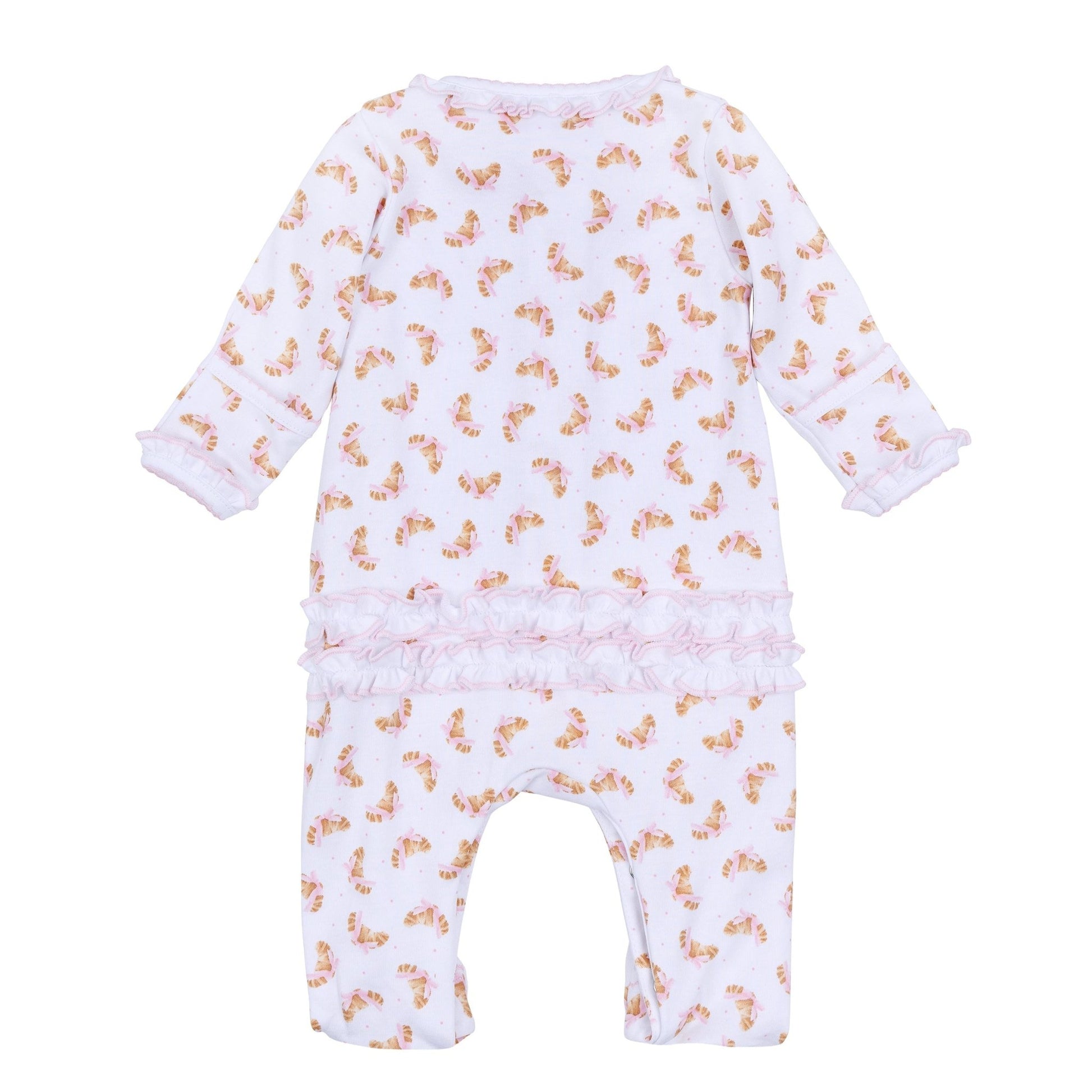 Petit Croissant Print Ruffle Footie - Magnolia BabyFootie