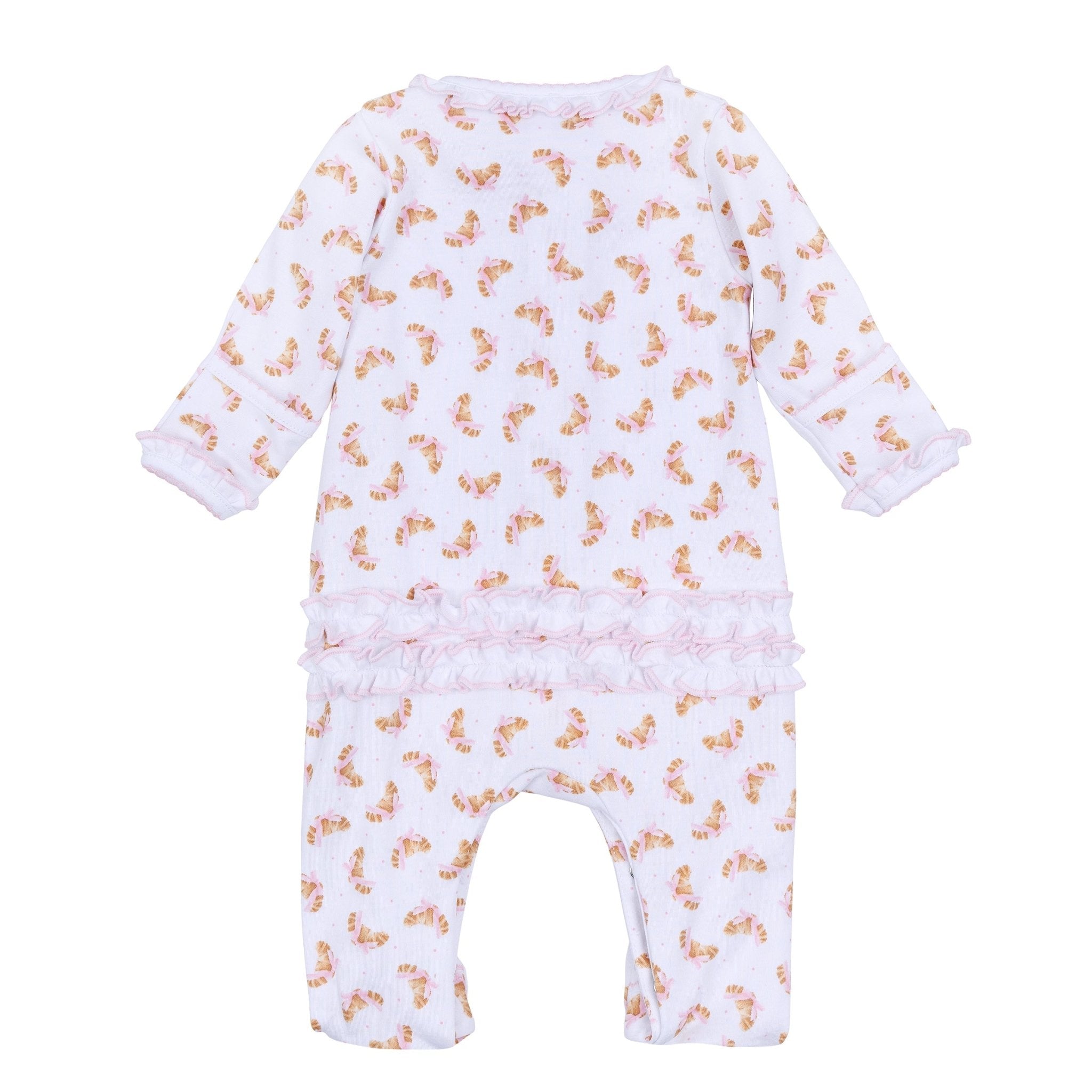 Petit Croissant Print Ruffle Footie - Magnolia BabyFootie