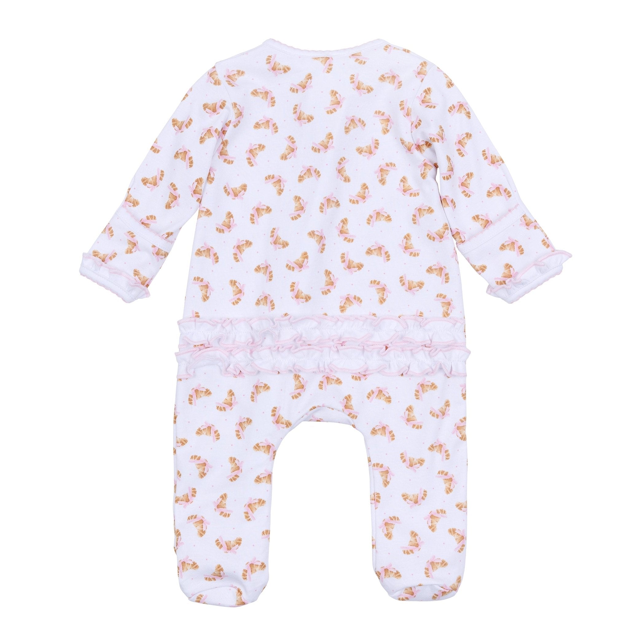 Baby Girl Pima Cotton Zip Footie - Petit Croissant – Magnolia Baby