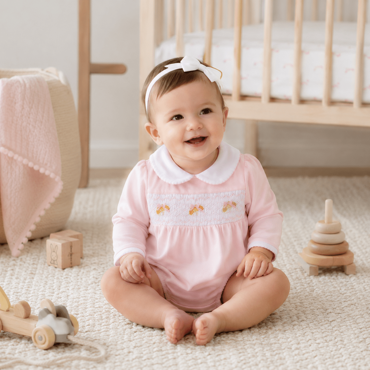 Petit Croissant Smocked Bubble - Magnolia BabyBubble