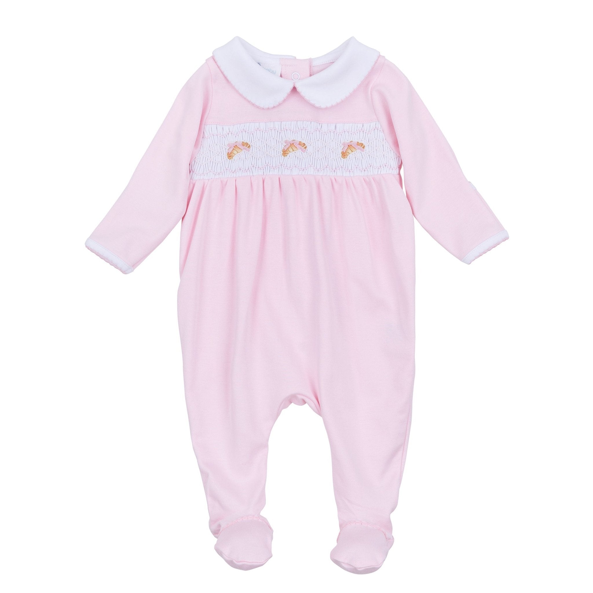 Petit Croissant Smocked Footie - Magnolia BabyFootie