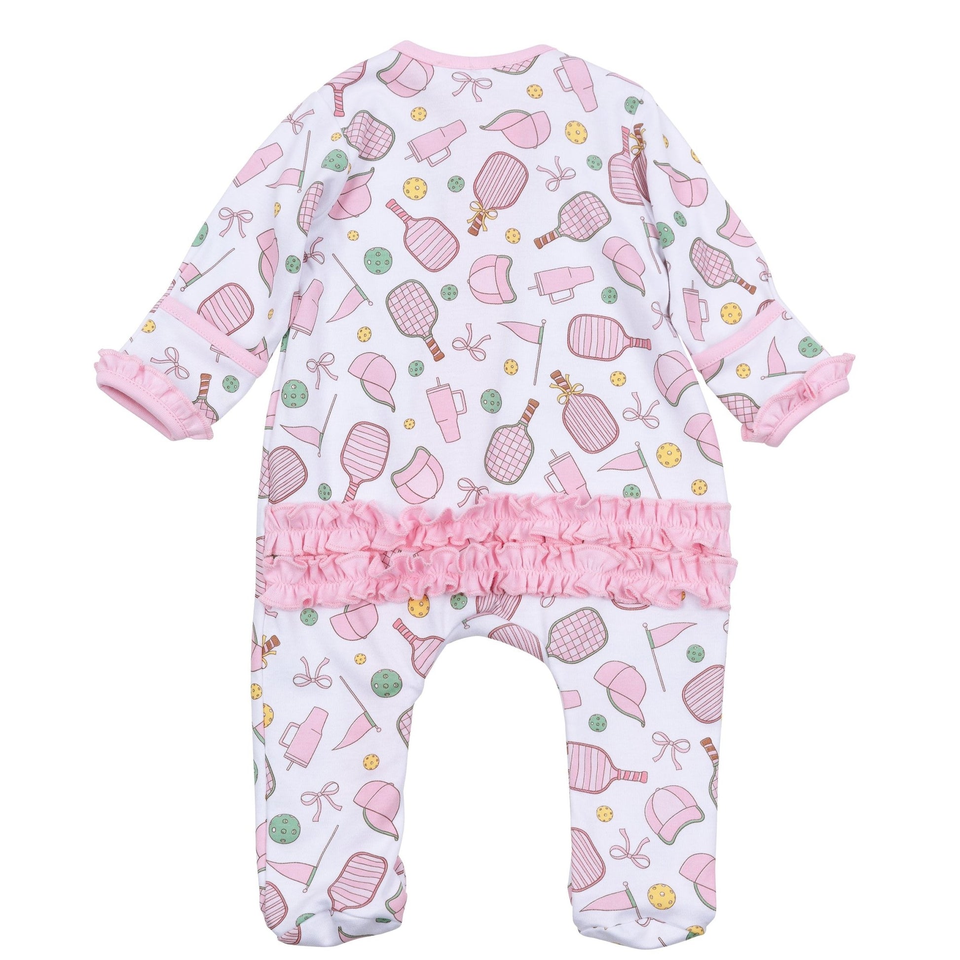 Magnolia Baby_Pickleball Cuties Ruffle Zip Footie_2