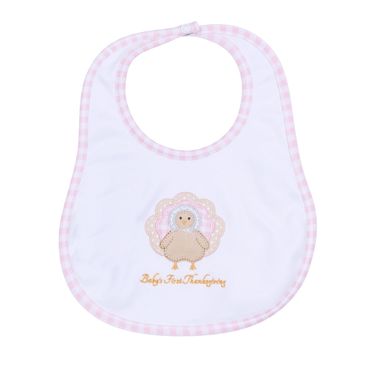 Magnolia Baby_Pilgrim Pals Applique Baby's First Thanksgiving Bib - Pink_2